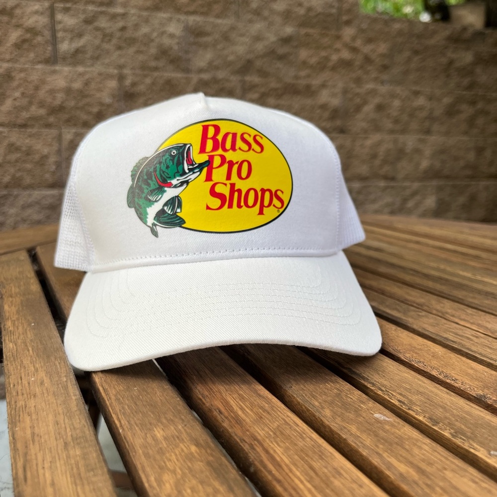 Bass Pro Shops White and Yellow Logo Cap